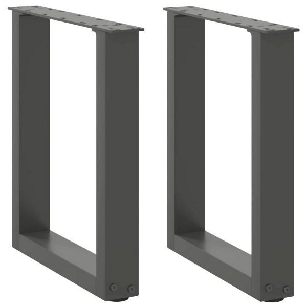 vidaXL Couchtischbeine U-Form 2 Stück Anthrazit 28x(42-43) cm Stahl, 4013150
