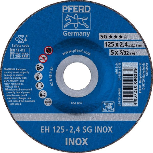 Pferd Trennscheibe EH 125-2,4 SG INOX, VE: 25 Stück, 61341223