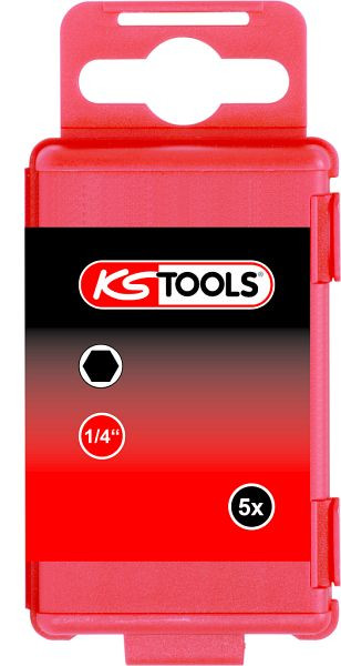 KS Tools 1/4" TORSIONpower Bit Innen6kant, 75mm, 5mm, VE: 5 Stück, 918.3461