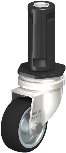 Blickle LRXA-PATH 50G-EXR03 Edelstahl-Apparate-Lenkrolle mit Expander, Thermoplastisches Polyurethan, Grau, 853320