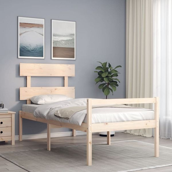 vidaXL Seniorenbett mit Kopfteil 90x200 cm Massivholz, 3195336