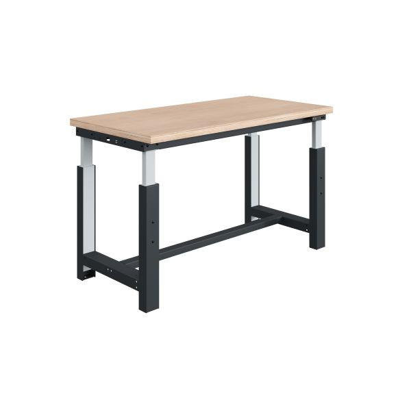 SOFAME SI Werkbank, elektrisch höhenverstellbar, B 2000 x T 750 x H 740 bis 1240 mm, Multiplex-Arbeitsplatte 40 mm, Anthrazitgrau RAL 7016, W010010805GA