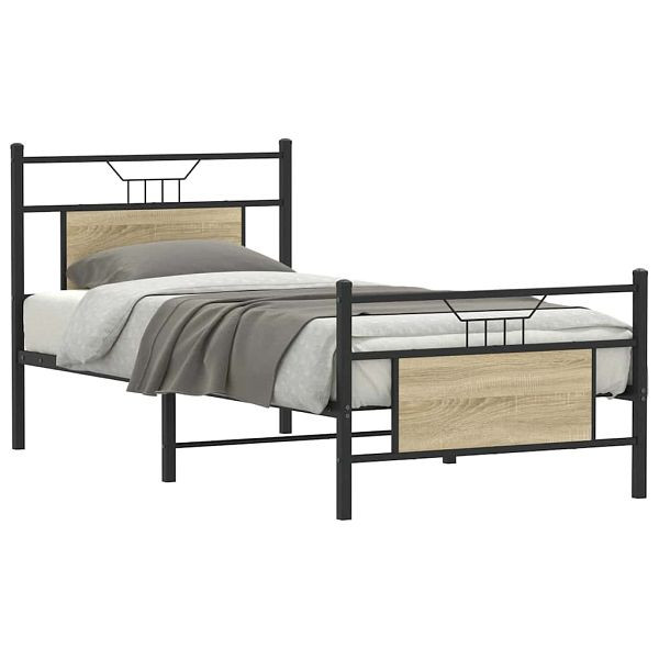 vidaXL Bettgestell ohne Matratze Sonoma-Eiche 80x200 cm Holzwerkstoff, 4106801