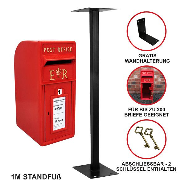 Monster Briefkasten mit Bodenständer Rot, 27881, 5055986143079