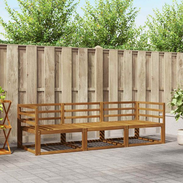 vidaXL Outdoor-Sofagarnitur 3-teilig Natur Massivholz Akazie, 3367107