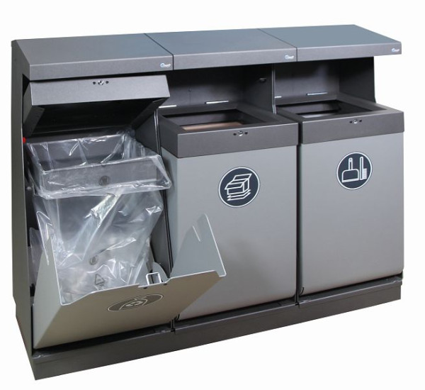 stumpf Waste-Vision Recycling-Abfallstation für Außenbereiche, 651-050-0-3-100