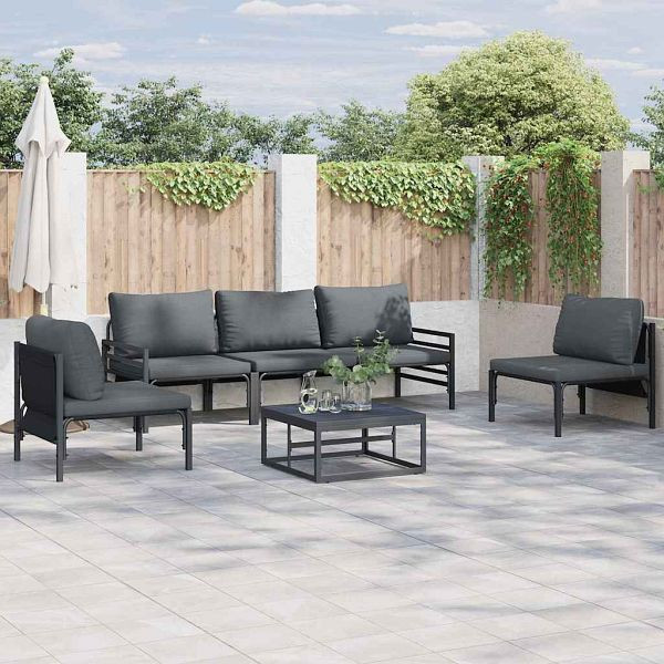 vidaXL Garten-Sofa-Set 5-teilig Anthrazit Stahl, 3378974
