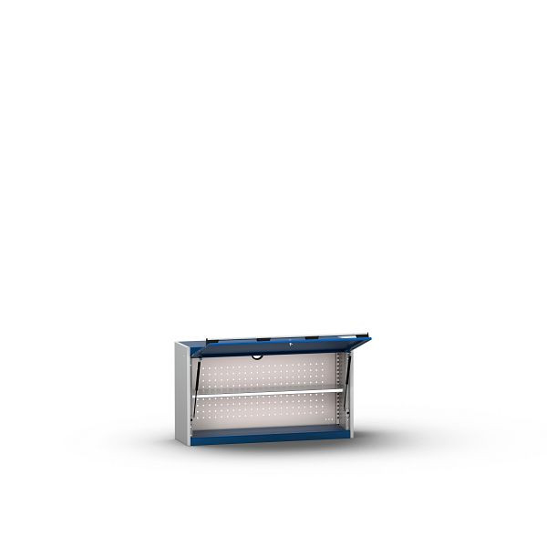 bott cubio Hängeschrank mit Liftklappe 1 Fachboden / Rückwand mit perfo Lochung BxTxH: 1050 x 325 x 600 mm, RAL 7035, 40031086.16V