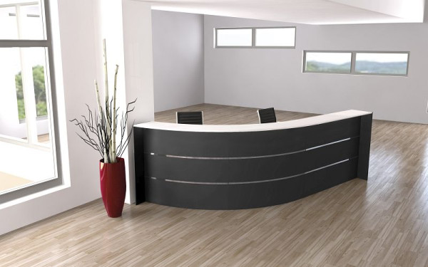 Kerkmann Bari Bogentheke für 1-2 Personen, B 3340 mm x T 1825 mm x H 1120 mm, Farbe: anthrazit, (Montage), 21355513-1