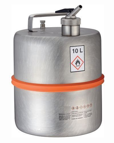 DENIOS Sicherheitsstandgefäß, Edelstahl, mit Dosierhahn, 10 Liter Volumen, 117219