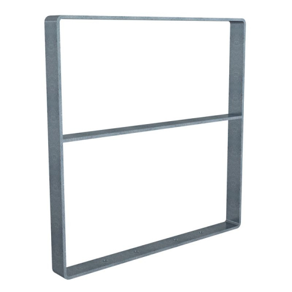 STEIN HGS Flachstahlbügel 70x10mm, zum Aufdübeln, Breite 800 mm, silber, mit Querholm, 80511.0007
