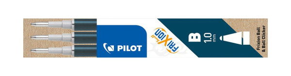 PILOT Tintenrollermine FriXion BLS-FR10 - 0,5 mm, schwarzblau, 3er Pack, BLSFR10-BB-S3-E