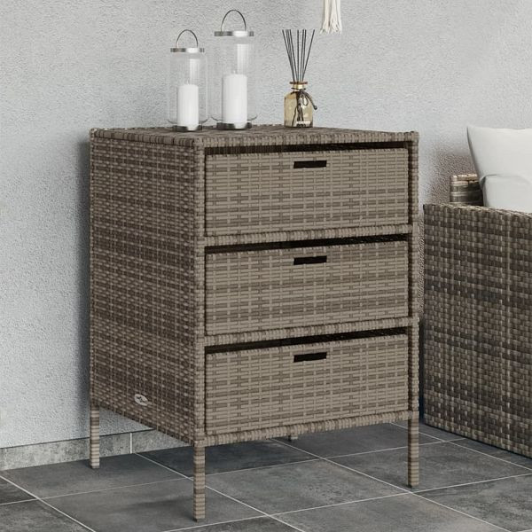 vidaXL Gartenschrank Grau 55x59x80 cm Poly Rattan, 365553