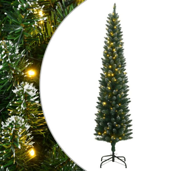 vidaXL Künstlicher Weihnachtsbaum Schlank 300 LEDs 240 cm, 3315762