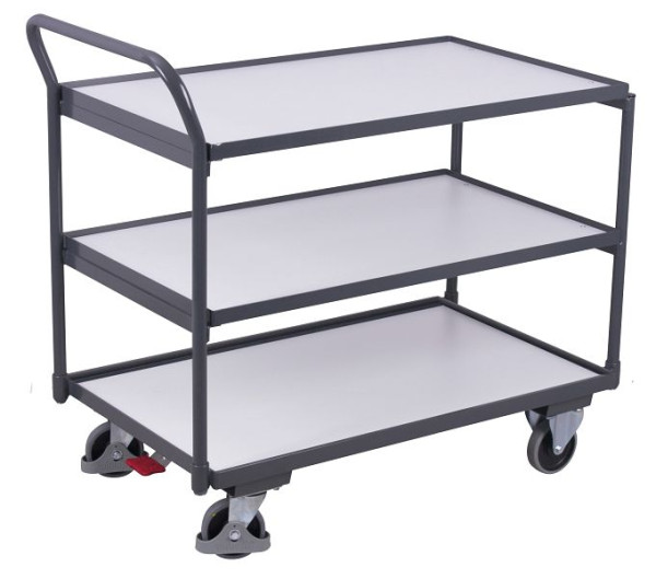 VARIOfit ESD Tischwagen mit 3 Ladeflächen, Außenmaße: 975 x 525 x 1.010 mm, RAL 7024 graphitgrau, sw-500.657
