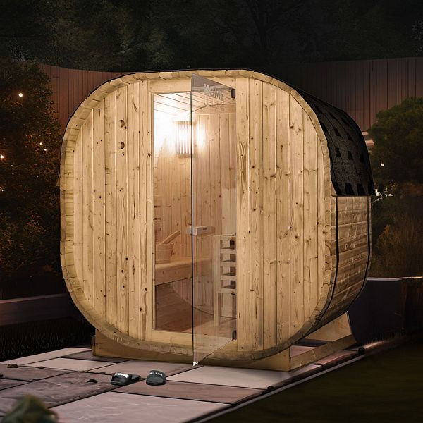 HOME DELUXE Outdoor Sauna aus Fichtenholz CUBE Größe M, 55735