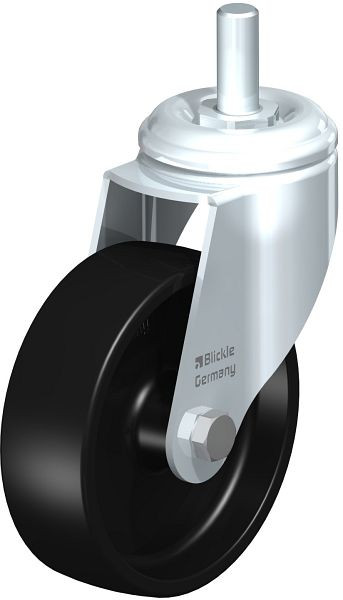 Blickle LKRA-POA 100G-GS12 Apparate-Lenkrolle mit Gewindestift, Polyamid, Schwarz, 311340