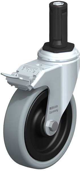 Blickle LKRA-VPA 126K-11-FI-ER13 Apparate-Lenkrolle mit Expander & Feststeller, Vollgummi, Grau, 848393