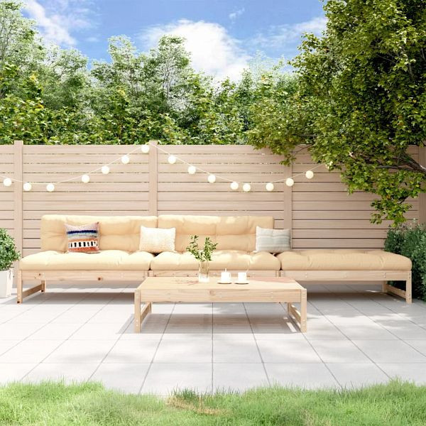 vidaXL 4-teilig Garten-Lounge-Set Massivholz Kiefer, 3186592