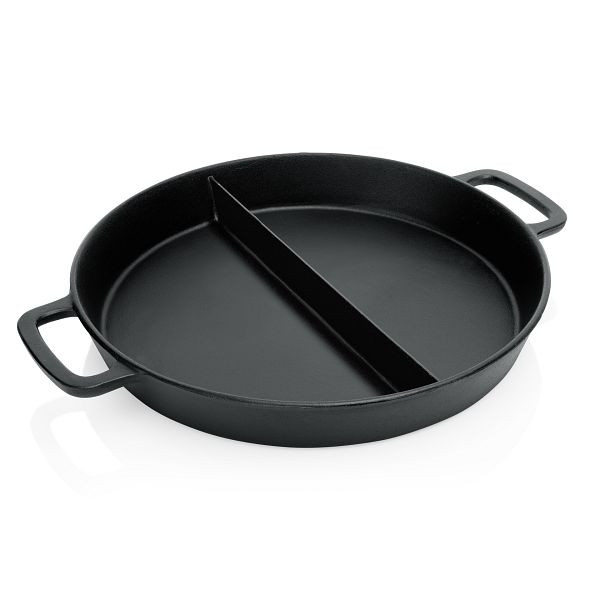 WAS Cast Iron Giant Riesenpfanne mit zwei Griffen und Mittelsteg, Durchmesser 50 cm, Eisenguss, 5055501