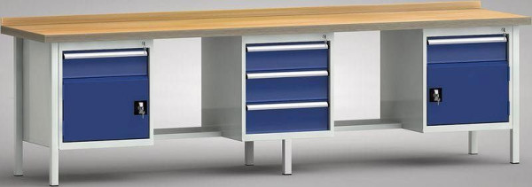 KLW Profi - Werkbank - 3000 x 700 x 905 mm (ERGO-Version), WP462E-3000M45-E2091
