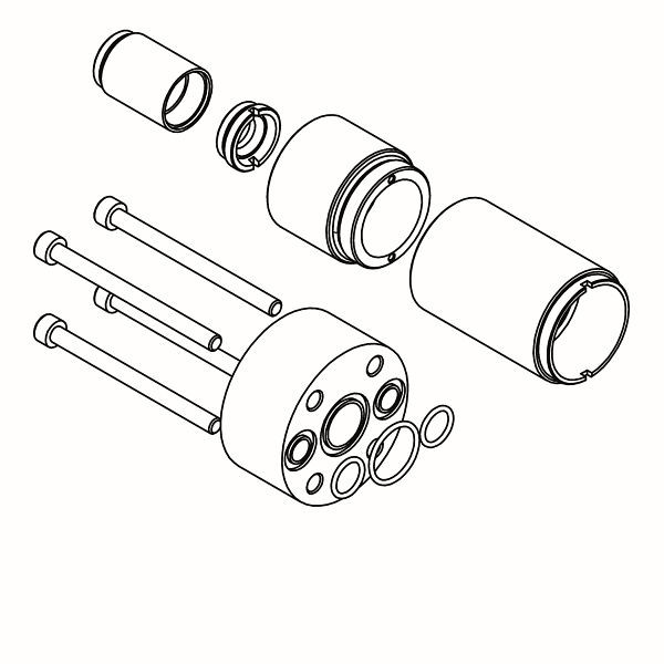 KWC Verlängerungsset, AQUALINE-Therm, für Selbstschluss-Thermostatbatterie als Wandeinbauarmatur, Tiefenausgleich 25 mm, 2000101455