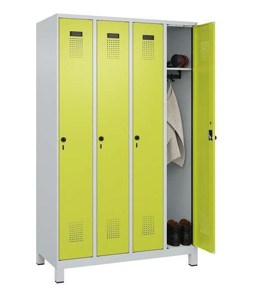 C+P Spind Evolo PLUS, mit Füßen, 4 Abteile, 1950x1200x500mm, 7035/0024, Verschluss Drehriegel, Ablageböden 4, 049010-40 S10015