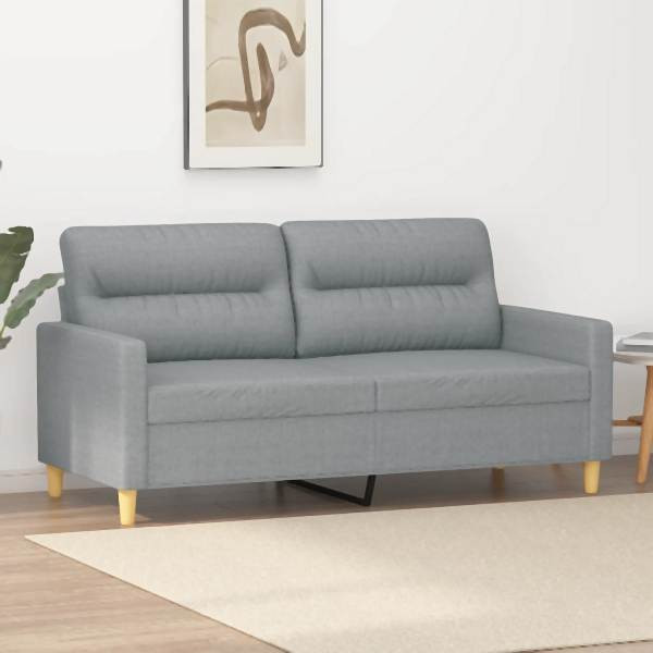 vidaXL 2-Sitzer-Sofa Hellgrau 140 cm Stoff, Füllung: Schaumstoff, 359235