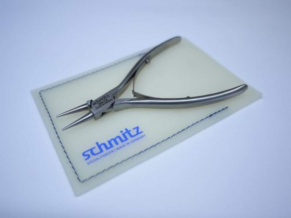 Schmitz Zangen Rundzange 120mm gerade, kurze Greif-Backen mit Verzahnung, rostfrei, 4232FP00-RF