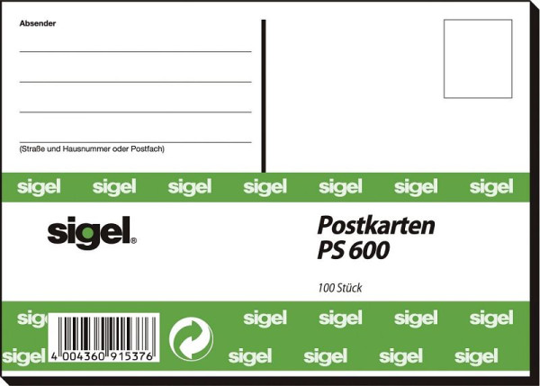 sigel Postkarten lose, A6, VE: 100 Stück, PS600, 4004360915376