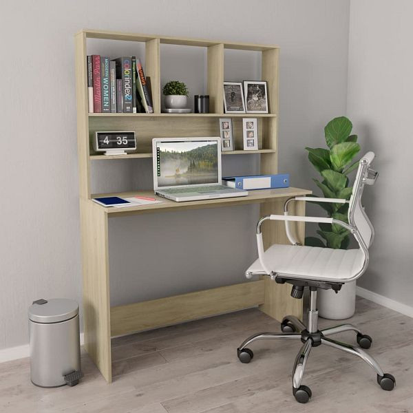 vidaXL Schreibtisch mit Regalen Sonoma-Eiche 110x45x157 cm, 800390