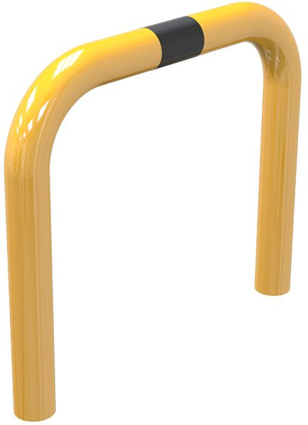 Schake Rammschutzbügel Stahlrohr Ø 76 mm gelb / schwarz, Gesamtbreite: 750 mm, Höhe Überflur: 250 mm, zum Einbetonieren, 477_02BG