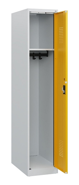 C+P Spind Evolo PLUS, 1 Abteil, 1530x300x500mm, 7035/1004, Zylinderschloss, 0490005-10 S10018
