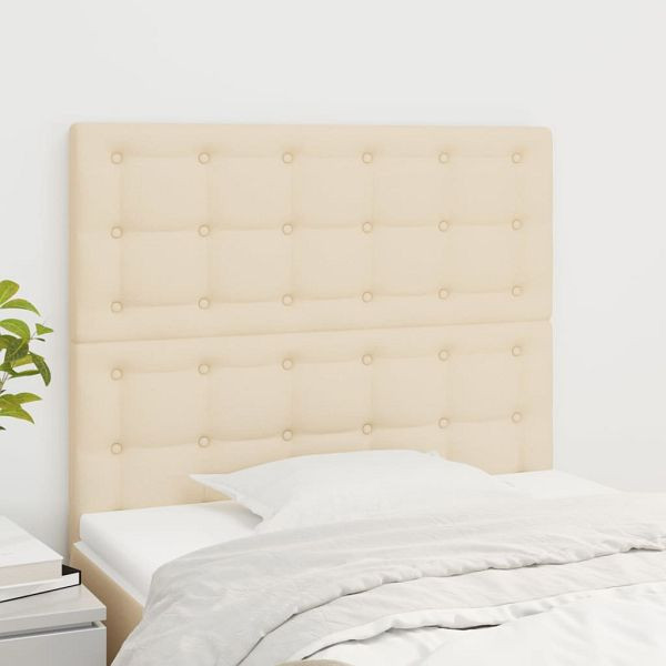 vidaXL Kopfteile 2 Stück Creme 90x5x78/88 cm Stoff, 3116753