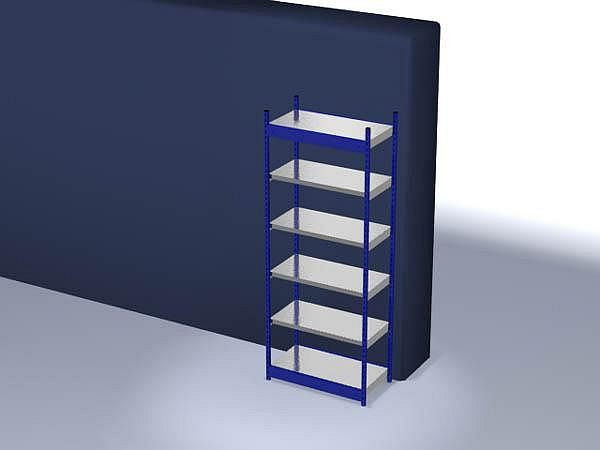 hofe Fachboden-Grundregal, 2500x500x1000 mm, 6 Fachebenen, verzinkt / RAL 5010, 200 kg Fachlast, 1800 kg Feldlast, einseitige Bedienung, RFG255010ME