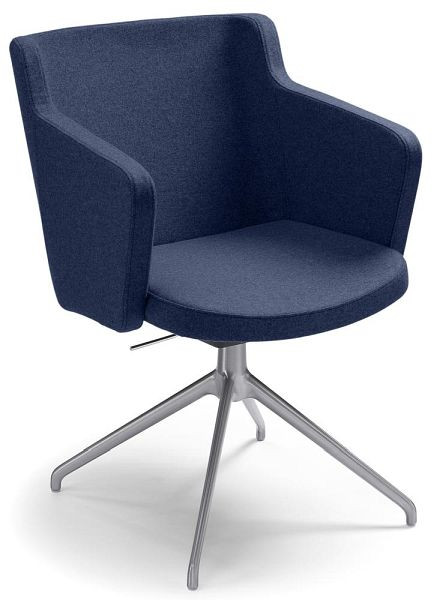 Deskin Konferenzstuhl SITNESS MEETING 1.0, Gestell Aluminium matt mit Polyamid-Gleitern, Stoff Filz L blau, 287809