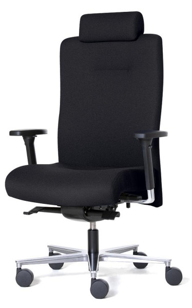 Deskin XXL Bürostuhl DV BIG PLUS BS200 mit Kopfstütze, Schwarz, 740 x 480 x 1190 mm, 348093