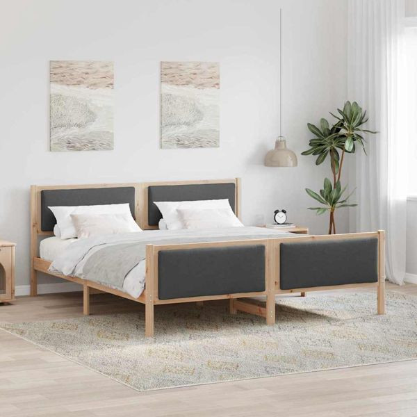vidaXL Bettgestell mit Kopfteil Dunkelgrau 180 x 200 cm Stoff, 3394249
