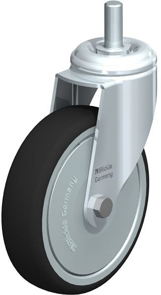 Blickle LKRA-PATH 126K-FK-GS12 Apparate-Lenkrolle mit Gewindestift, Thermoplastisches Polyurethan, Grau, 848873