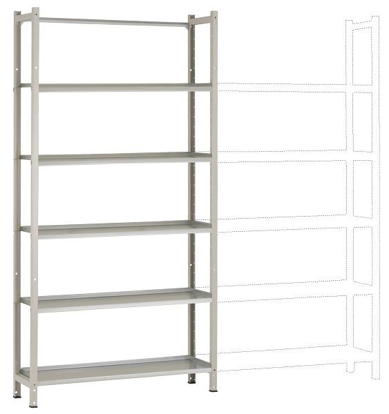 Manuflex Archiv-Grundregal mit 5 Stahlböden, HxBxT = 1900 x 960 x 300 mm, RA2231.7035