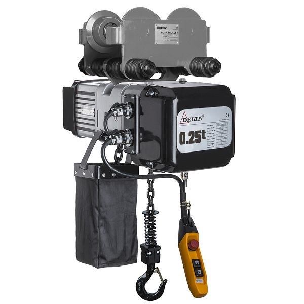 DELTA Elektrischer Kettenzug Typ DTS mit Handfahrwerk 400V, 7m/min 1-Strang, 0,25t mit 3m Hubhöhe, SG.0.DTY.00251.03