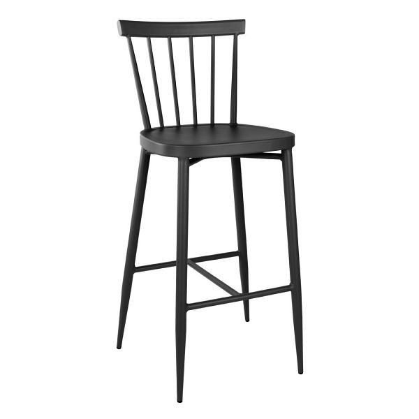 Bolero Windsor Hochhocker aus Aluminium in Schwarz (2er-Pack), DX688