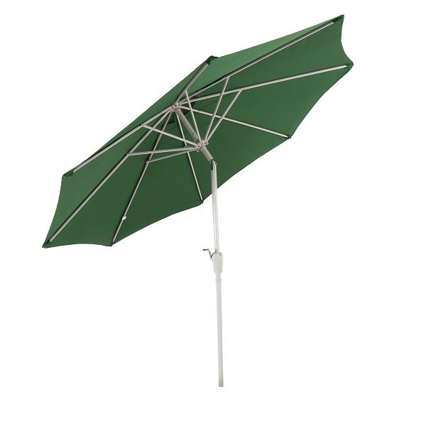 Mendler Sonnenschirm N18, Gartenschirm, Ø 2,7m neigbar Polyester/Alu 5kg, grün, 17243