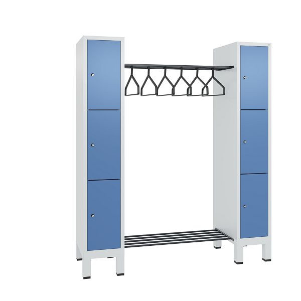 C+P Garderobe Evolo, 6 Fächer, H1850xB1591xT500 mm, Lichtgrau/Fernblau, 48406-00 S10290