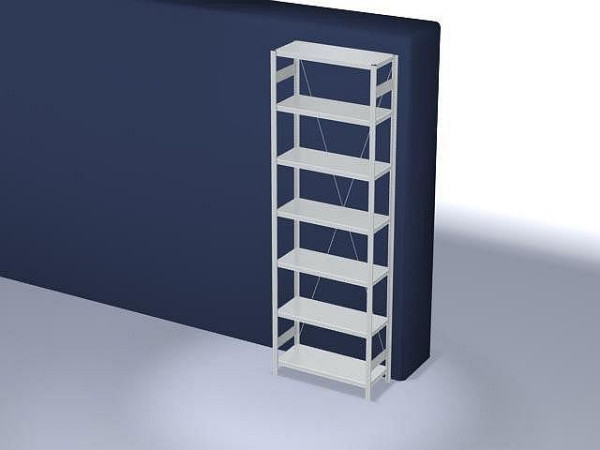 hofe Fachboden-Grundregal, 3000x400x1000 mm, 7 Fachebenen, RAL 7035, 225 kg Fachlast, 1700 kg Feldlast, einseitige Bedienung, HKG30410XM