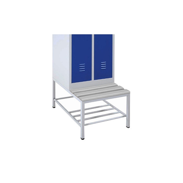 Lüllmann Sitzbankuntergestell mit Schuhrost, Sitzauflagen PVC grau, 400 x 1185 x 800 mm, lichtgrau, 524260LG