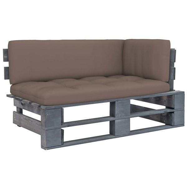 vidaXL Outdoor-Ecksofa Paletten Kiefernholz Imprägniert Grau, 3066561