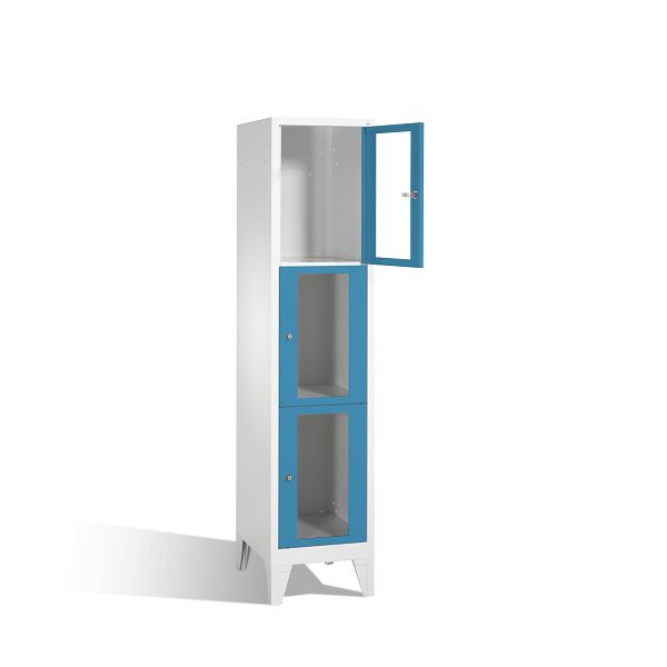 C+P Schließfachschrank Classic, H1850xB420xT500mm, Farbe: Lichtgrau / Lichtblau, 8010A123 S10004