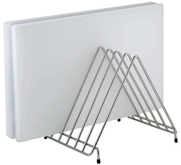 APS Schneidbrett-Ständer, 27 x 31 cm, Höhe: 28 cm, Edelstahl, für 6 Schneidbretter bis 25 mm, 88903