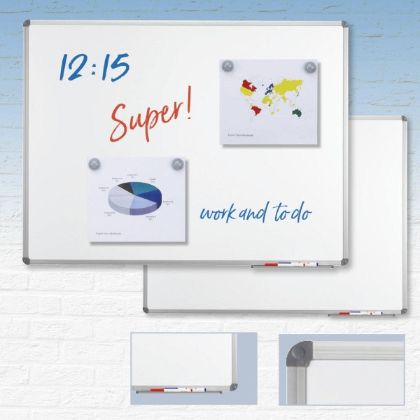 Deskin Weißwandtafel BOARD STANDARD Stahblech beschichtet, Weiß, 450 x 30 x 300 mm, 287019